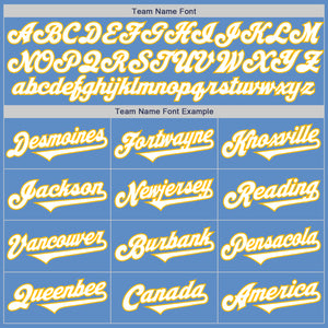 Custom Powder Blue White-Gold Authentic Two Tone Baseball Jersey