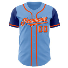 Загрузить изображение в средство просмотра галереи, Custom Light Blue Orange-Royal Authentic Two Tone Baseball Jersey
