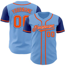 Загрузить изображение в средство просмотра галереи, Custom Light Blue Orange-Royal Authentic Two Tone Baseball Jersey
