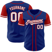 Laden Sie das Bild in den Galerie-Viewer, Custom Royal White-Red Authentic Two Tone Baseball Jersey
