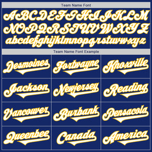Custom Royal White-Gold Authentic Two Tone Baseball Jersey