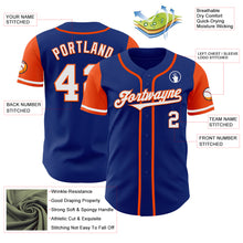 Laden Sie das Bild in den Galerie-Viewer, Custom Royal White-Orange Authentic Two Tone Baseball Jersey
