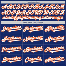 Laden Sie das Bild in den Galerie-Viewer, Custom Royal White-Orange Authentic Two Tone Baseball Jersey
