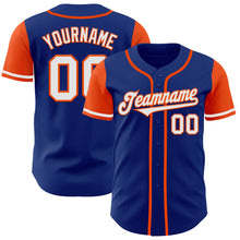 Laden Sie das Bild in den Galerie-Viewer, Custom Royal White-Orange Authentic Two Tone Baseball Jersey
