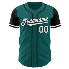 Laden Sie das Bild in den Galerie-Viewer, Custom Teal White-Black Authentic Two Tone Baseball Jersey
