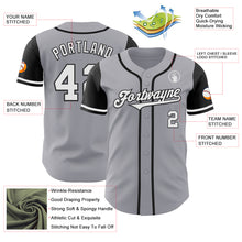 Load image into Gallery viewer, Custom Gray White-Black Authentic Two Tone Baseball Jersey
