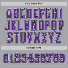 Load image into Gallery viewer, Custom Gray Purple-Black Authentic Two Tone Baseball Jersey
