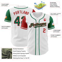 Load image into Gallery viewer, Custom White Kelly Green-Red Authentic Two Tone Baseball Jersey

