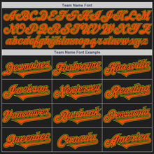 Laden Sie das Bild in den Galerie-Viewer, Custom Black Orange-Neon Green Authentic Two Tone Baseball Jersey
