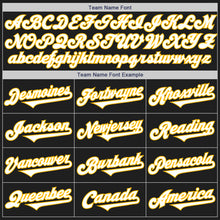 Laden Sie das Bild in den Galerie-Viewer, Custom Black White-Gold Authentic Two Tone Baseball Jersey

