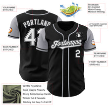Laden Sie das Bild in den Galerie-Viewer, Custom Black White-Gray Authentic Two Tone Baseball Jersey
