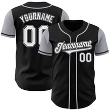 Laden Sie das Bild in den Galerie-Viewer, Custom Black White-Gray Authentic Two Tone Baseball Jersey
