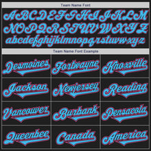 Load image into Gallery viewer, Custom Black Sky Blue-Pink Authentic Two Tone Baseball Jersey
