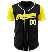 Charger l&#39;image dans la galerie, Custom Black Light Yellow-White Authentic Two Tone Baseball Jersey
