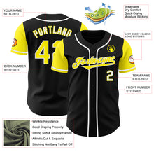 Charger l&#39;image dans la galerie, Custom Black Light Yellow-White Authentic Two Tone Baseball Jersey
