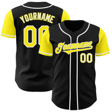 Charger l&#39;image dans la galerie, Custom Black Light Yellow-White Authentic Two Tone Baseball Jersey
