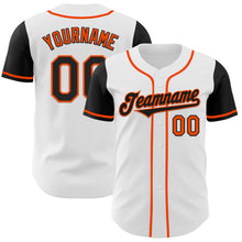Load image into Gallery viewer, Custom White Black-Orange Authentic Two Tone Baseball Jersey
