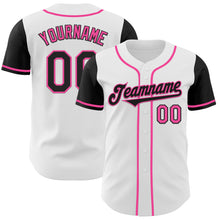 Load image into Gallery viewer, Custom White Black-Pink Authentic Two Tone Baseball Jersey
