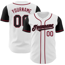 Load image into Gallery viewer, Custom White Black-Crimson Authentic Two Tone Baseball Jersey
