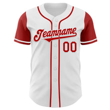 Load image into Gallery viewer, Custom White Red Authentic Two Tone Baseball Jersey
