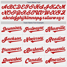 Load image into Gallery viewer, Custom White Red Authentic Two Tone Baseball Jersey
