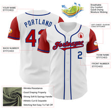 Load image into Gallery viewer, Custom White Red-Royal Authentic Two Tone Baseball Jersey
