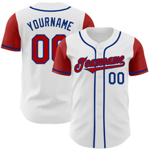 Load image into Gallery viewer, Custom White Red-Royal Authentic Two Tone Baseball Jersey
