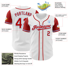 Load image into Gallery viewer, Custom White Red-Light Blue Authentic Two Tone Baseball Jersey
