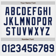 Load image into Gallery viewer, Custom White Navy-Gray Authentic Two Tone Baseball Jersey
