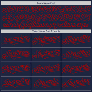 Custom Navy Red Authentic Two Tone Baseball Jersey
