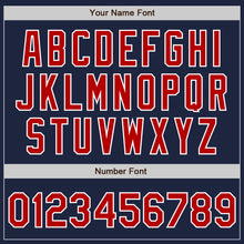 Load image into Gallery viewer, Custom Navy Red-White Authentic Two Tone Baseball Jersey
