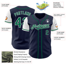 Load image into Gallery viewer, Custom Navy Kelly Green-White Authentic Two Tone Baseball Jersey
