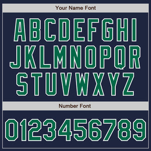 Custom Navy Kelly Green-White Authentic Two Tone Baseball Jersey