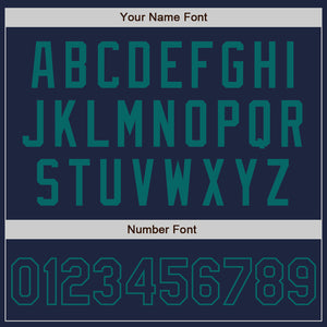Custom Navy Teal Authentic Two Tone Baseball Jersey