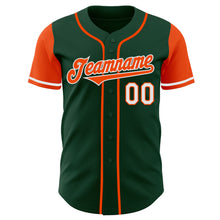 Laden Sie das Bild in den Galerie-Viewer, Custom Green Orange-White Authentic Two Tone Baseball Jersey

