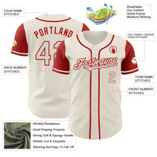 Charger l&#39;image dans la galerie, Custom Cream Red Authentic Two Tone Baseball Jersey
