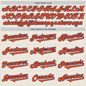 Custom Cream Orange-Royal Authentic Two Tone Baseball Jersey