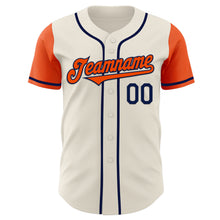 Load image into Gallery viewer, Custom Cream Orange-Navy Authentic Two Tone Baseball Jersey
