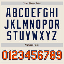 Load image into Gallery viewer, Custom Cream Orange-Navy Authentic Two Tone Baseball Jersey

