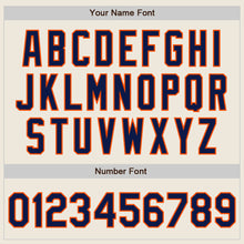 Load image into Gallery viewer, Custom Cream Navy-Orange Authentic Two Tone Baseball Jersey
