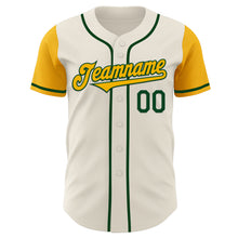 Charger l&#39;image dans la galerie, Custom Cream Gold-Green Authentic Two Tone Baseball Jersey
