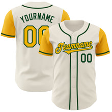 Charger l&#39;image dans la galerie, Custom Cream Gold-Green Authentic Two Tone Baseball Jersey
