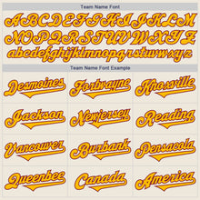Load image into Gallery viewer, Custom Cream Gold-Crimson Authentic Two Tone Baseball Jersey

