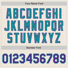 Load image into Gallery viewer, Custom Cream Purple-Teal Authentic Two Tone Baseball Jersey
