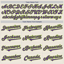 Load image into Gallery viewer, Custom Cream Purple-Neon Green Authentic Two Tone Baseball Jersey
