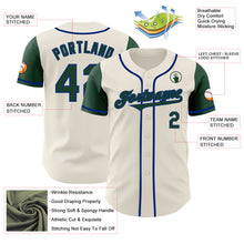 Load image into Gallery viewer, Custom Cream Green-Royal Authentic Two Tone Baseball Jersey

