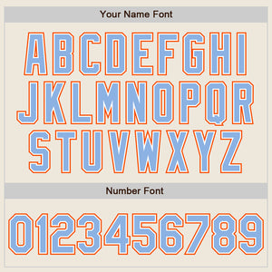 Custom Cream Light Blue White-Orange Authentic Two Tone Baseball Jersey