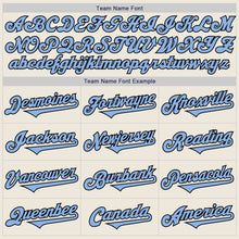 Load image into Gallery viewer, Custom Cream Light Blue-Black Authentic Two Tone Baseball Jersey
