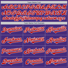 Load image into Gallery viewer, Custom Purple Red-White Authentic Two Tone Baseball Jersey
