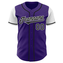 Charger l&#39;image dans la galerie, Custom Purple Black-White Authentic Two Tone Baseball Jersey
